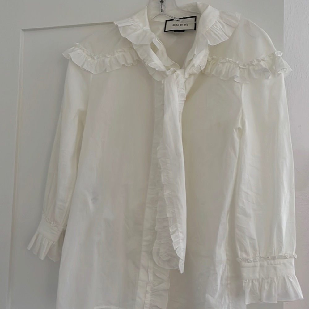 Frilly White Gucci Blouse